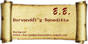 Borvendég Benedikta névjegykártya